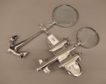 Two novelty magnifying glasses. The largest 29.5 cm high.