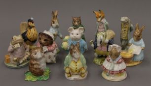 A collection of Beswick Beatrix Potter figurines.