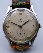 A Rolex stainless steel mechanical gentleman's wristwatch, circa 1950,