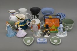 A box of miscellaneous ceramics, including Wedgwood, Poole, etc.