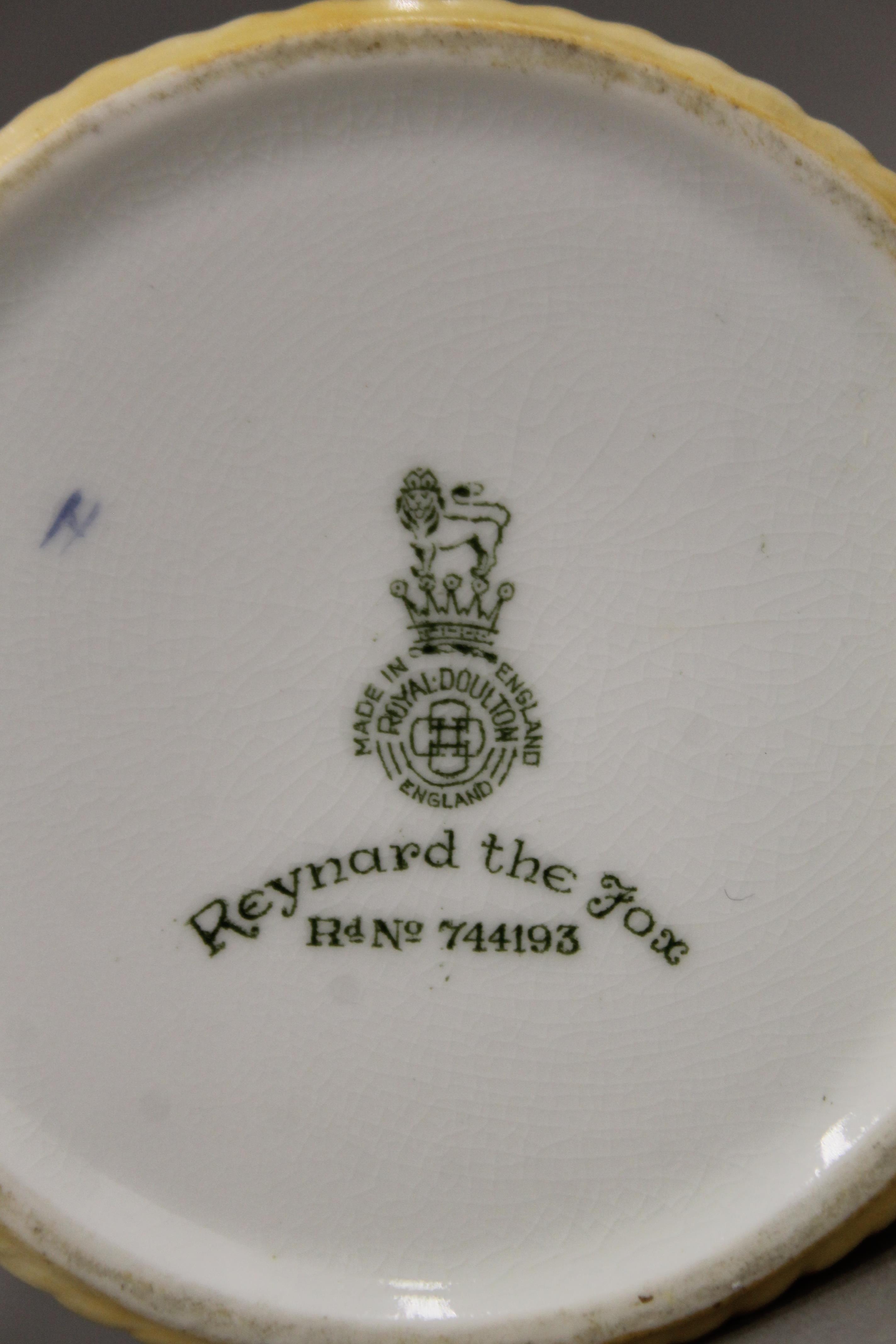 A Royal Doulton Reynard the Fox coffee can and saucer, and a cream jug. The latter 11 cm high. - Image 6 of 6