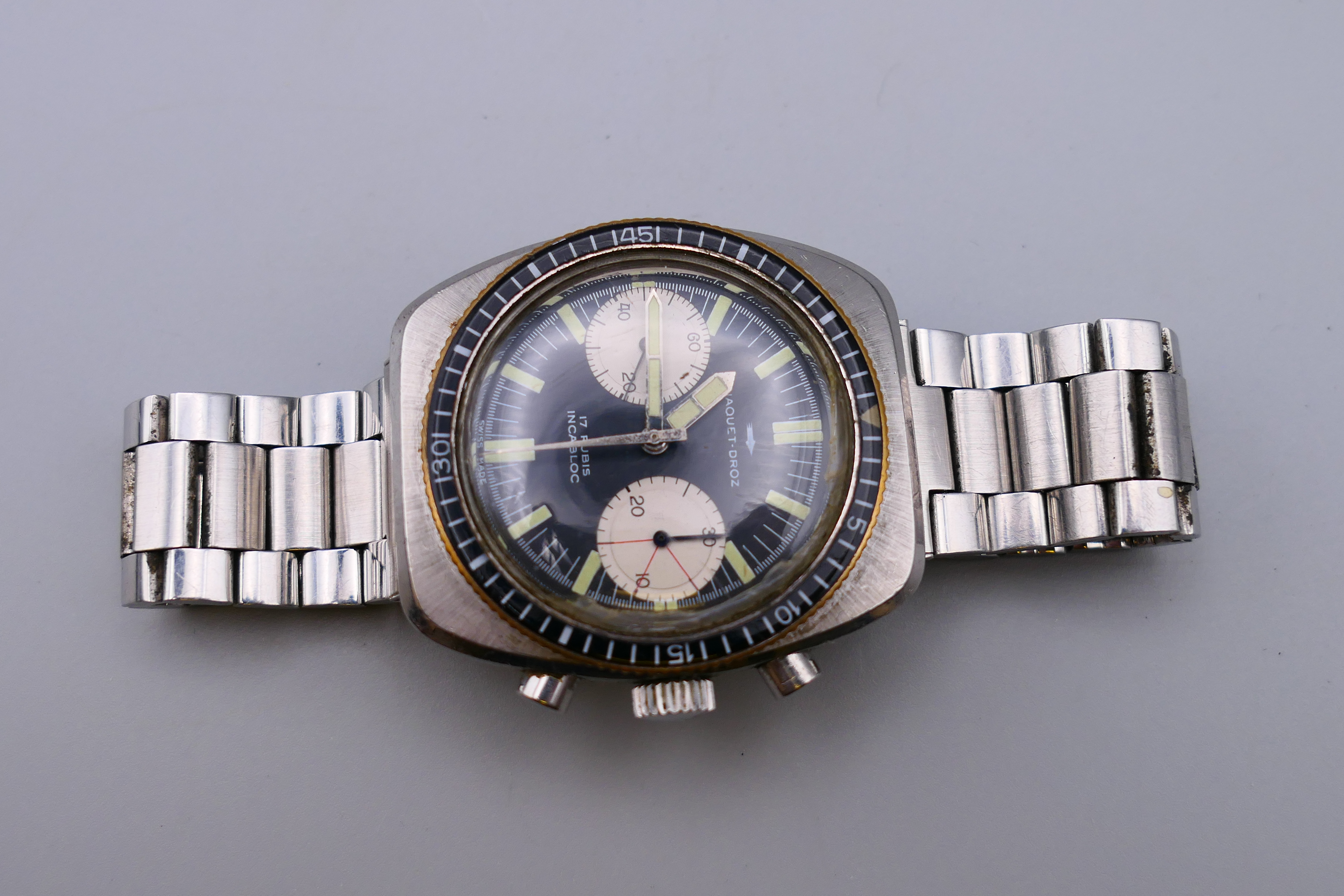 A Jaquet-Droz gentleman's wristwatch. 4 cm wide. - Bild 3 aus 4