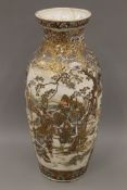 A large Satsuma vase painted with warriors, etc. 62.5 cm high.