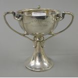 An Indian silver Merchants Golf Cup trophy, Calcutta 1935. 14 cm high. 308 grammes.