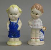 Two Shelley China Club U.S.A 1997 limited edition porcelain figurines. The largest 14.5 cm high.