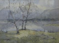 CHARLES MORRIS, Derwentwater, watercolour, framed and glazed. 48 x 36 cm.