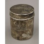 An Egyptian silver box. 8 cm high. 163.4 grammes.
