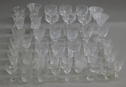 A quantity of Stuart cut and etched drinking glasses.
