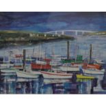 ROS DONALDSON, Evening Marina, limited edition print, numbered 5/120, framed and glazed. 26 x 21 cm.