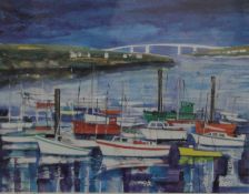 ROS DONALDSON, Evening Marina, limited edition print, numbered 5/120, framed and glazed. 26 x 21 cm.