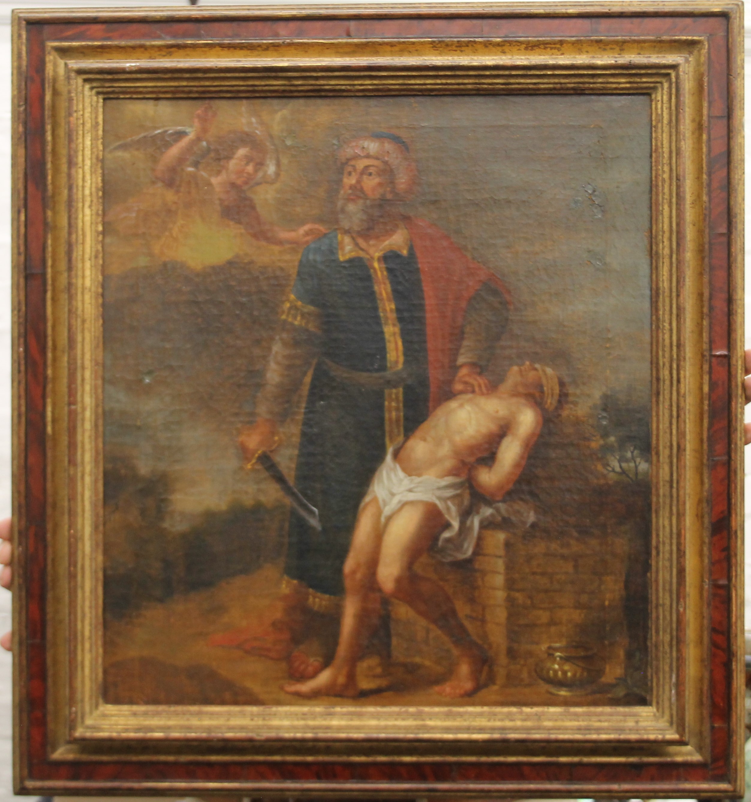 18TH/19TH CENTURY SCHOOL, Biblical Scene, oil on canvas, framed. 43.5 x 48.5 cm. - Image 2 of 3