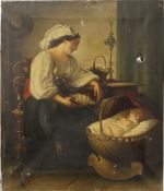 EARLY 20TH CENTURY SCHOOL, A Mother and Child, oil on canvas, inscribed H.B.