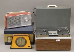 A quantity of vintage radio/stereo equipment, etc.
