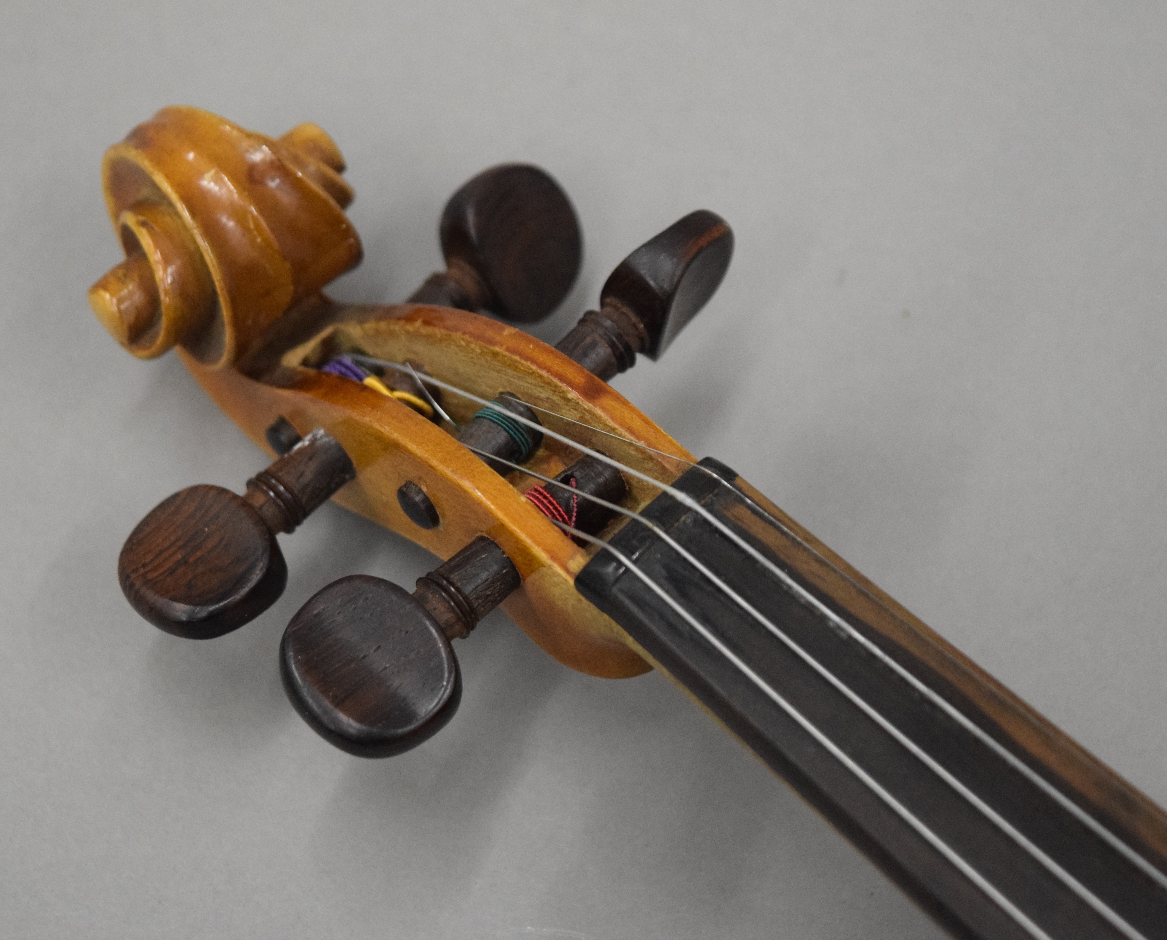 A cased violin and bow. 59 cm long. - Image 3 of 14