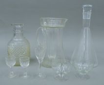 A small quantity of glassware and a chess set.