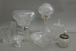 A quantity of cut glassware.