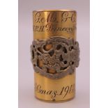 A walking stick band inscribed GMG-C from HRH Princess Frederica Xmas 1913.