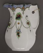 A Victorian salesman's sample porcelain wash jug. 32 cm high.