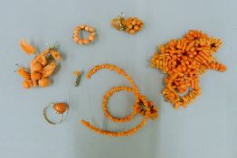 A small quantity of coral jewellery.