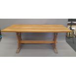 An early 20th century oak refectory table. 182 cm long x 78.5 cm wide.