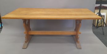 An early 20th century oak refectory table. 182 cm long x 78.5 cm wide.