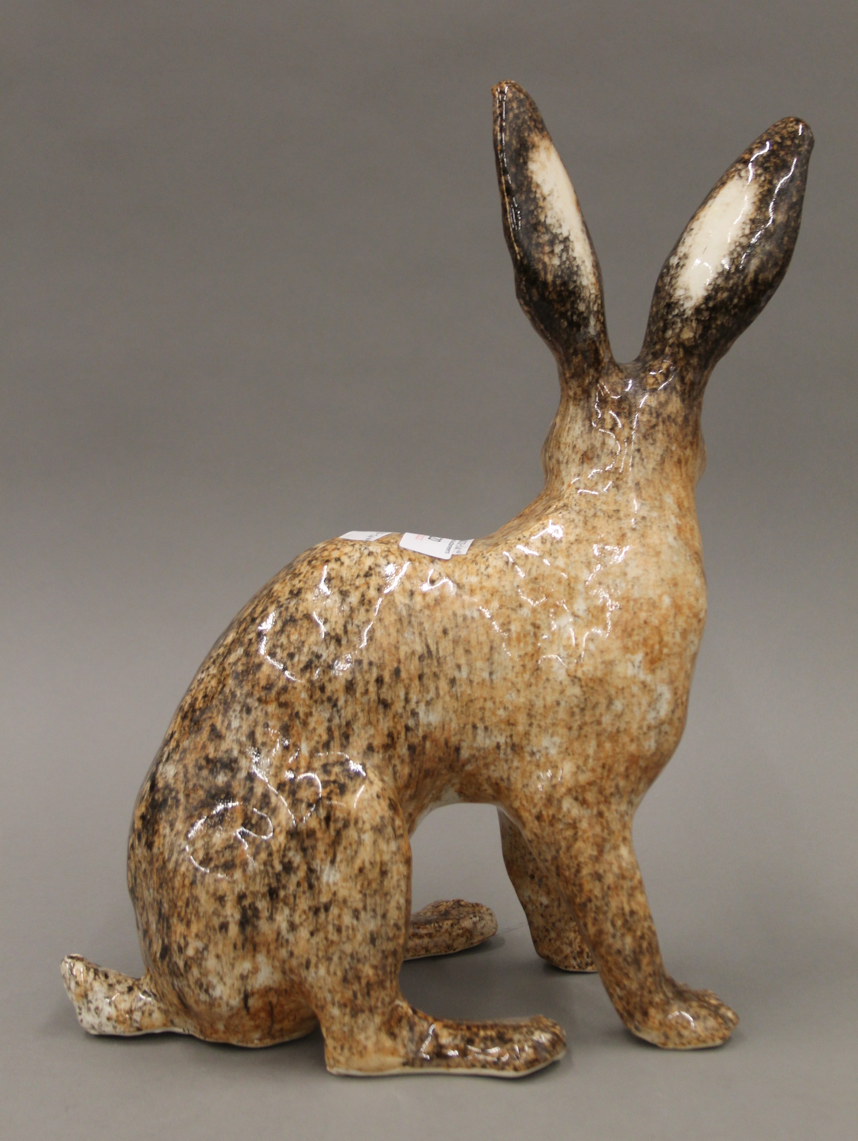 A Winstanley porcelain model of a hare. 38 cm high. - Image 3 of 4