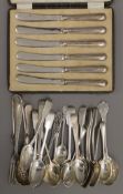 A small quantity of silver and silver handled cutlery. 231.6 grammes of weighable silver.