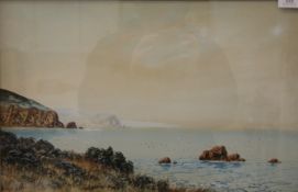 EVYLEEN BISHOP, Coastal Scene, watercolour, framed. 49.5 x 31.5 cm.
