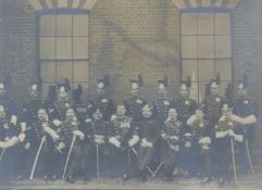 A Hussars Regiment photograph, circa 1900, framed and glazed. 36.5 x 32.5 cm overall.