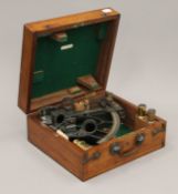 A boxed antique Heath & Co sextant. The box 27.5 cm wide.