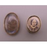 A miniature locket enclosing hair inscribed to reverse 'Joshua Healey Born 12th Dec 1789',