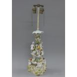 A Meissen style lamp. 71 cm high overall.