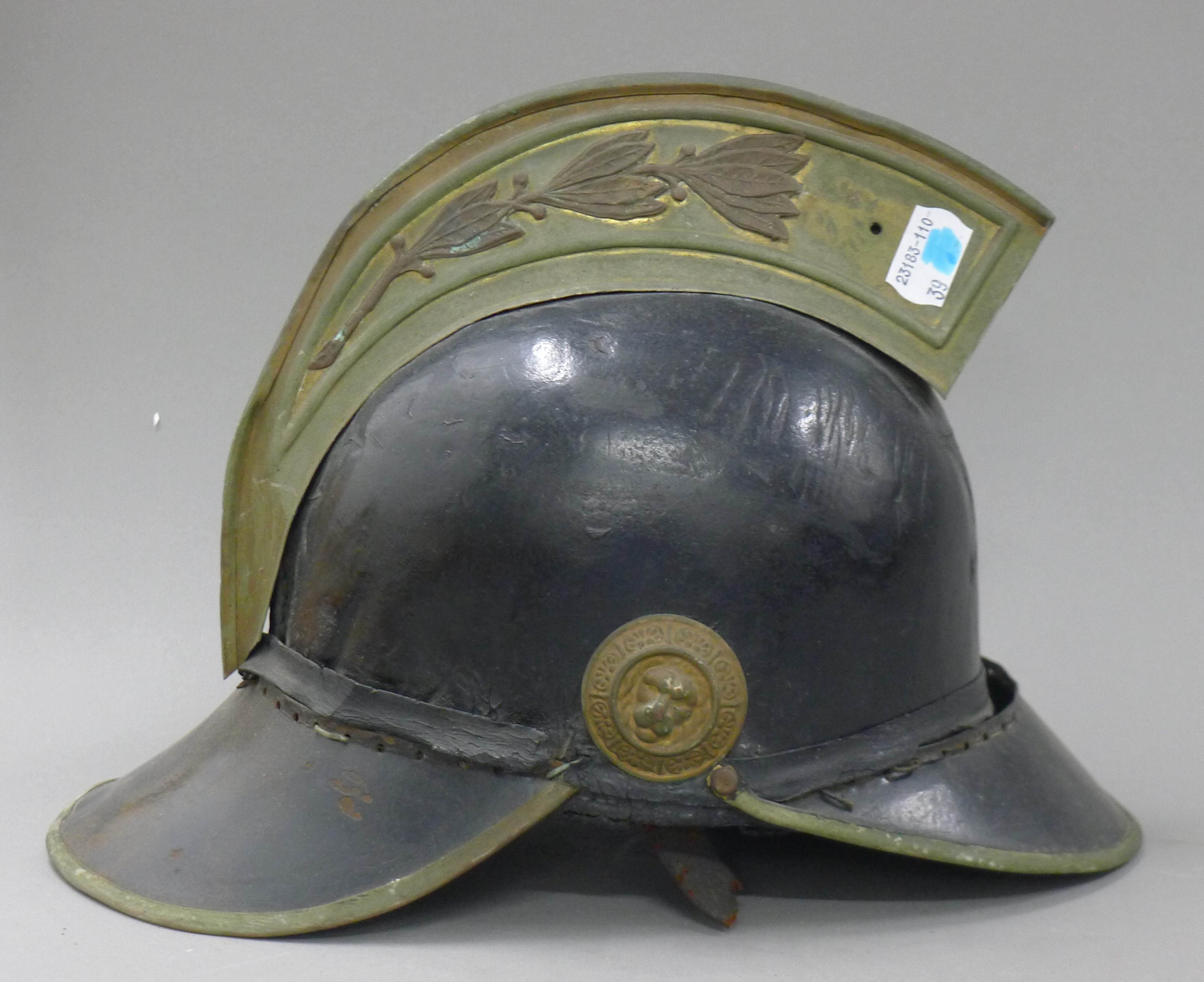A French fire brigade helmet. 30 cm long.