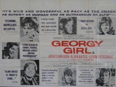 A framed and glazed vintage film poster for Georgy Girl. 106 x 79.5 cm.