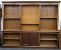 A large Victorian mahogany library bookcase. 240 cm high x 293 cm wide.