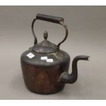 A Victorian copper kettle. 30.5 cm high.