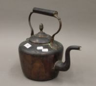 A Victorian copper kettle. 30.5 cm high.