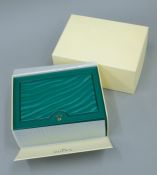 A vacant Rolex watch box.