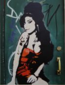 Amy Winehouse, limited edition screen print, numbered 172/300, unframed. 32 x 45 cm overall.