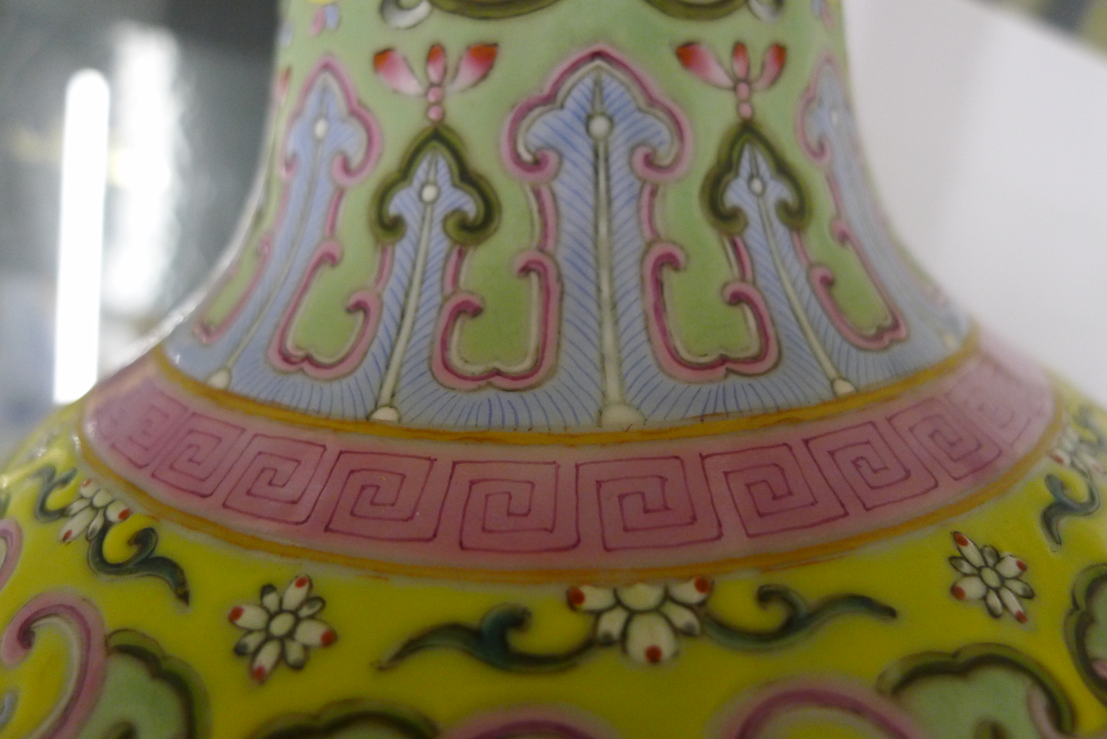 A Chinese green ground porcelain vase with scrolling foliate decoration, - Image 9 of 9