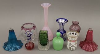 A quantity of Bohemian and other glass, including Whitefriars. The largest 27 cm high.