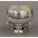 A small silver footed bowl. 7 cm high. 159.1 grammes.