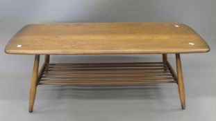 An Ercol coffee table. 104.5 cm long.