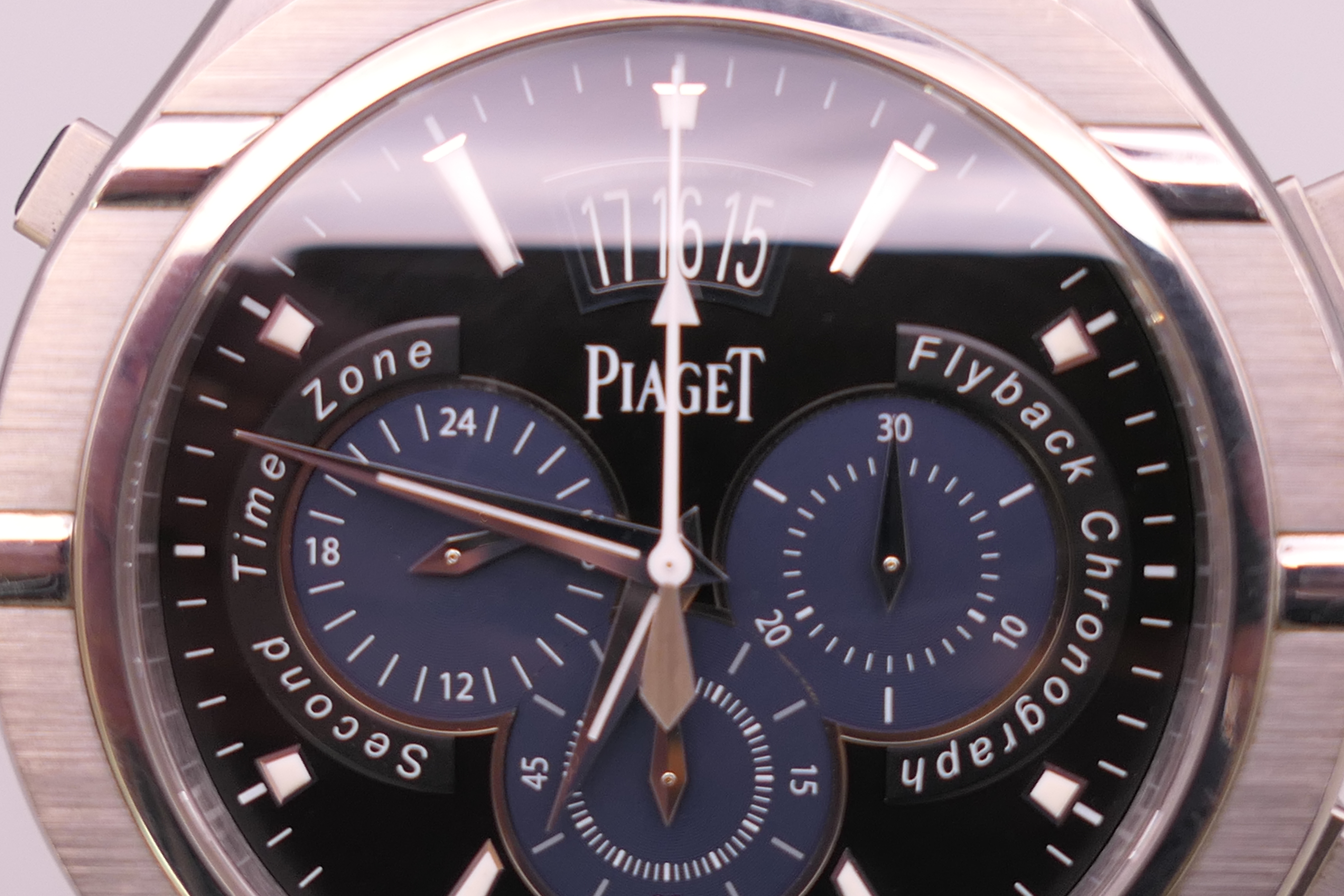 A boxed Piaget Chronograph wristwatch with papers. 4.75 cm wide. - Image 6 of 33