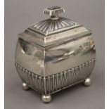 A Victorian silver tea caddy. 9.5 cm high. 157.3 grammes total weight.