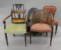 A quantity of various 19th century and later chairs.