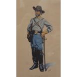 Confederate Colonel print by M Greensmith, framed and glazed. 27 x 45 cm.