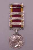 A Victorian 2nd China War medal with Pekin 1860, Taku Forts 1860 and Canton 1857 bars.