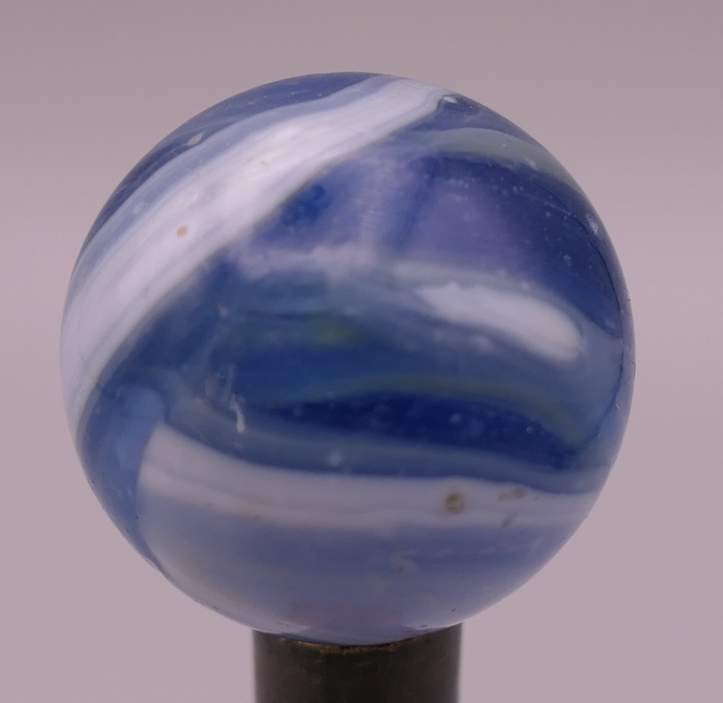 Four antique glass marbles (three approximately 1 inch diameter and the other 15/16th of an inch - Image 13 of 14