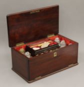 A 19th century mahogany medicinal box with fitted interior. 34.5 cm wide.
